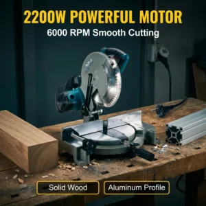 M8 255 2200W 255mm Compound Miter Saw 6000rpm Electric Cut off Machine for Wood Aluminum Profile Precision Cutting