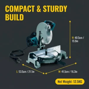 M8-255 255mm 2200W Professional Compound Miter Saw 6000rpm Electric Woodworking Tool for Accurate Bevel Angle Cut