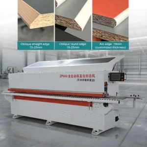 MDF Furniture Handleless PVC ABS Melamine Wood Panels Full Auto Straight and Bevel Edge Banding Machine