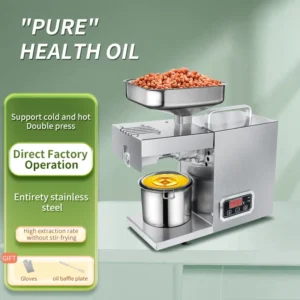 MJ Mini Home Use Sesame Oil Press Machine 3 Kg/h Stainless Steel Automatic Cold Hot Pressing 600W 110/220V 1-Year Warranty 501S