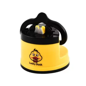 Mini Fully Automatic Multi-Function Steel Whetstone Yellow Duck Suction Cup Knife Sharpener for Kitchen Durable and Sharp