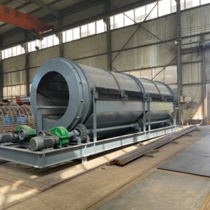 Mobile Industrial Compost Trommel Screen Rotary Drum Sieve Bearing Motor High Efficiency Carbon Steel Soil Screening Machine