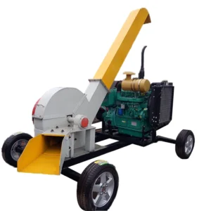 Mobile Wood Chip Crusher crushing Trees Into Wood Chips