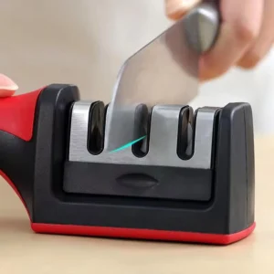 Multi-functional 3 in 1 Manual Stainless Steel & ABS Knife Sharpener Kitchen Gadget 21*5*5.7cm Model CFGJ8