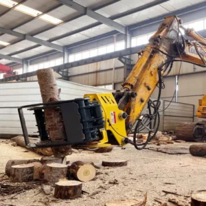Multifunctional Excavator Tree Cutter Clamp Saw Hydraulic Log Grab Saw Timber Rotating Wood Grapple Saw Motor 6 36 Ton
