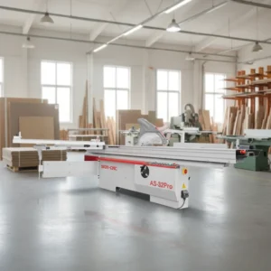 Multifunctional Woodworking Sliding Table Saw 0-45° Tilting Blade with Scoring Knife 75mm Cutting Thickness for Panel Cutting