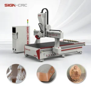 Newest Advanced 3D CNC Router Woodworking 4 Axis Liner Tools Change ATC Spindle Motor CNC Brand 1600W Spindle Power