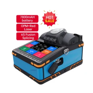 Optical Fiber Fusion Splicer K5 7800mAh High Precision 6 Motors Core Alignment Touch Screen Multi-language LC FTTX