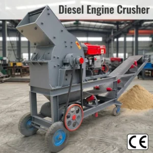 PE 200*300 Small Portable Mobile Stone Rock Hammer Crusher Grinder With Diesel Engine