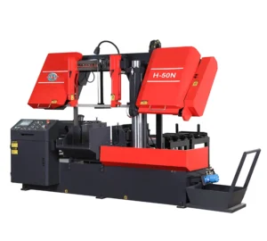 PLC Controlled Automatic Horizontal Metal Band Saw Machine H 50N with 5.0kw Motor Gear Engine Components 500mm Cutting Capacity