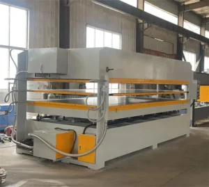 PLC Woodworking Wooden Door Making Plywood Melamine Hydraulic Veneer Laminating Thermal Oil Hot Press Presser Pressing Machine