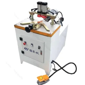 Pneumatic 45 Degree Double Head Oblique Hole Automatic Drilling Machine for Precise Woodworking Wood Dowel Hole