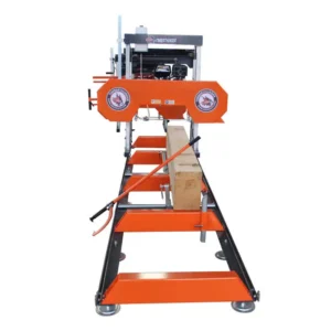 Portable Horizontal Band Sawmill 15HP Gasoline Motor Woodworking Machine with Optional Trailer