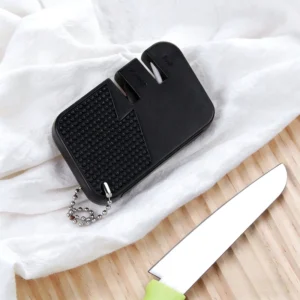 Portable Mini 2 Stage Double Sided Multi Grit Ceramic Stainless Steel Manual Durable Knife Sharpener for Kitchen Knives Scissors