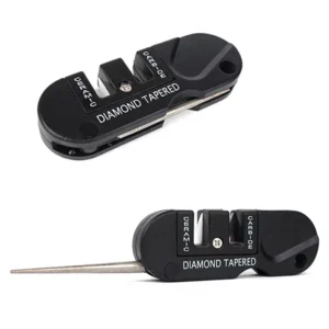Portable Stainless Steel EDC Knife Sharpener Multi-Function Outdoor Carry Tool with Tungsten Steel Sharpener Tool 4 in 1