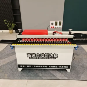 Production High Speed Wood Edge Banding Machine with Double Trimming
