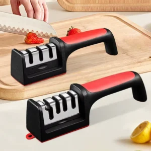 Professional Black Kitchen Knife Accessories Smart Sharp Knife Sharpening Tool 3 Stage Knife Sharpener
