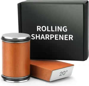 Professional Magnetic Knife Sharpener with Adjustable Angle Diamond & Ceramic Wheels for Razor Sharp Edges Beech Wood