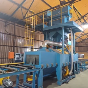 Q69 H Beam Steel Plate Surface Shot Blasting Machine with Pump and Engine for Automatic Cleaning and Remote Control
