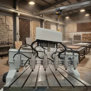 R TUP Relief Furniture Four Axis Six Head Rotary Carving Machine RD 2512 6