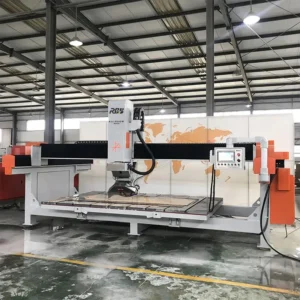 Rainbow Bridge High Precision 4 Axis CNC Stone Cutting Machine Motor PLC Controlled Efficient Monument Tombstone Processing 55mm
