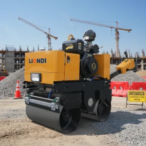 Road Machinery 800KG Mini Walk Behind Double Drum Road Roller Air Cooled Diesel Road Roller Compactor with 1 year Warranty