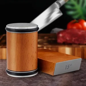 Rolling Knife Sharpener Kit With Diamond And Stainless Steel Disc For Sharpening And Honing
