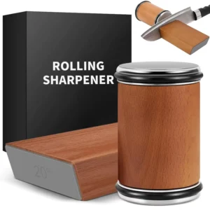Rolling Knife Sharpener Kit with Diamond Grit 400/1000 & Angles 15° & 20° Rolling Sharpener for Kitchen Knives