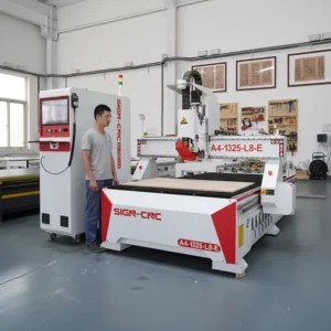 SIGN CNC Heavy Duty CNC Router with Pressure Roller & Vacuum Table 1300x2500mm 12 Tool ATC 9kW ISO30 ER32 Syntec FC63CA
