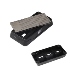 SJ0831M Double Sided Diamond Sharpening Stone 360 600 Grit Multifunctional Black Knife Sharpener With Non Slip ABS Base Cover
