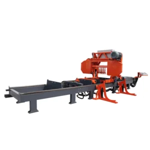SW40 Full Hydraulics Automatic Horizontal Bandsaw Log Trailer Machine Wood Cutting for Sawmill