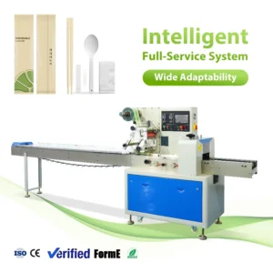 Semi Automatic Horizontal Packaging Machine Disposable Tableware Spoons Chopsticks Wrapping Machine