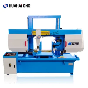 Semi automatic Metal Band Saw Machine GY4250 Dual Linear Guide Horizontal Cutting Manual Motor Gear 4kW