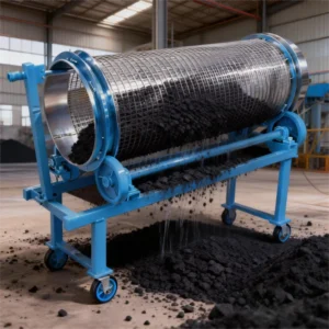Shaftless Electric Motor Drum Trommel Screen Carry Spray to Reduce Dust 380V 320KG for Ore Processing