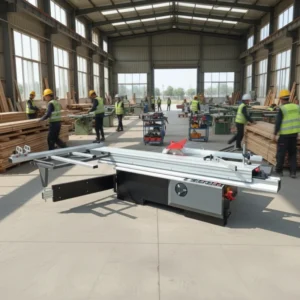 Sliding Table Panel Saw Heavy Duty Crosscut Machine for Plywood Particleboard Ideal for Furniture Cabinet Workshop Production