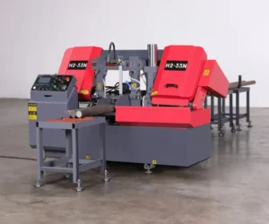 Small Automatic Band Saw Machine with Motor Gear Engine Pump PLC Manual Tension for Metal Cutting