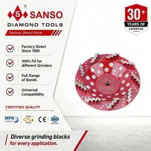 Special Design 125mm 150mm 180mm Soft Bond Diamond Grinding Cup Wheel Disc for Concrete Floor Granite Terrazzo