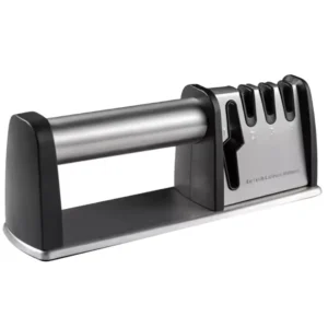 Stainless Steel Portable 2 Slot Knife Sharpener with 4 in 1 Knife and Scissor Sharpener Tools