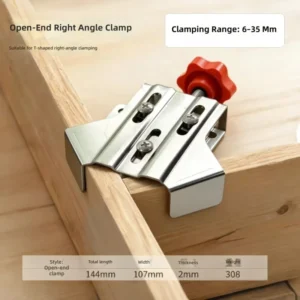 Stainless Steel Right Angle Woodworking Clamp Quick Release 90 Positioning Fixture Picture Frame Holding Tool