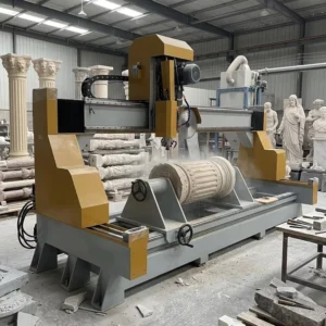 Supercnc 3d Sculpture Column Pillar Rotary Engraving Carving Cutting Polish 4 Axis Stone Cutting Machine
