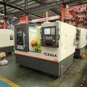 TCK46M Automatic Precision Lathe Horizontal CNC Turning Center Linear Guide Way 45 Degree Slant Bed Cnc Turning Parts Machinery