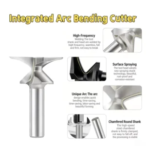 TOOLSWANG Arc Bending Integrated Router Bit R30 Carbide Tipped Wood Bending Tool for Wooden Doors & Wall Cabinets