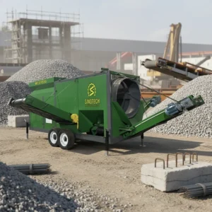 Topsoil Soil Mobile Trommel Screener Compost Rotary Drum Screen Machine Small Stone Sieve Machine For Sawdust Wood Chips Refuse