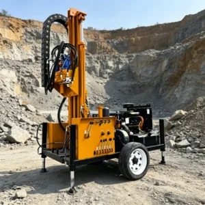 Towed Wheeled Water Well Drill Rig Diesel Driven 150 300m Drilling Depth