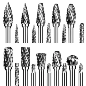 Tungsten Carbide Rotary Burrs Set Double Cut Points Files Rotary Tool for Engraving Wood Working Carving Polishing and Drilling