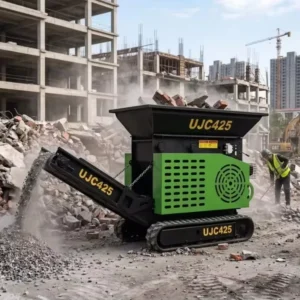 UJC425 Mini Tracked Jaw Crusher Micro Stone Recycler for Landscape Projects Driveway Construction Garden Walls