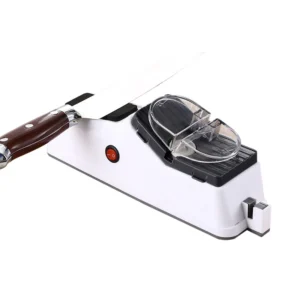 USB Electric Knife Sharpener Adjustable Kitchen Knife Utility Knife Scissors Sharpening White Medium fine Grinding Blade