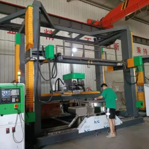 Vertical Sculpture Carving Stone Engraving Machine Motor 6kw AC380V PLC Control 2000x1500mm Table 0.005mm Resolution