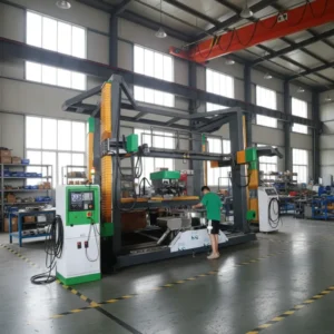 Vertical Stone Carving Machine JK Rotary CNC Router 6KW Power 3200mm Max Cutting Length for Granite Marble 3D
