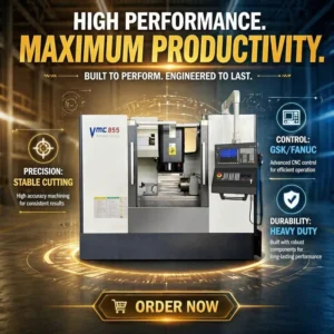 Vmc855 Vertical Machining Center GSK CNC Control System BT40 Spindle Taper Spindles 24 Tools CNC Milling Machine